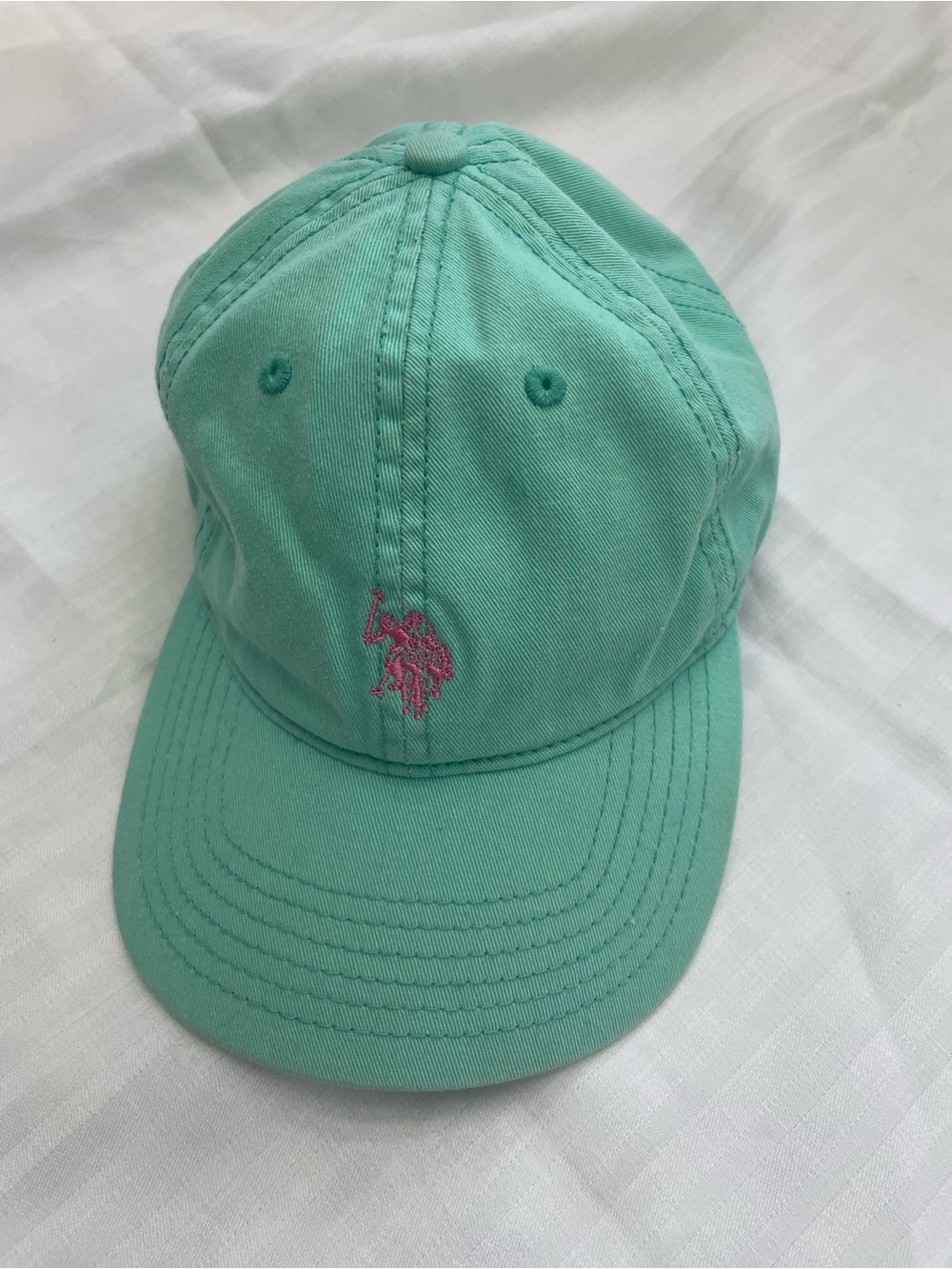 U.S. Polo Assn. Mint Green Baseball Cap with Pink Logo